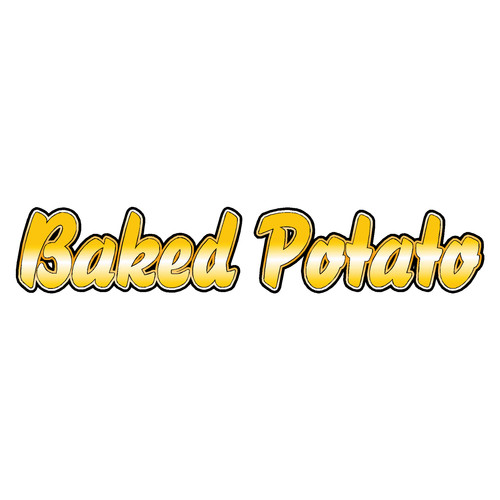 Baked potato text sticker - text,