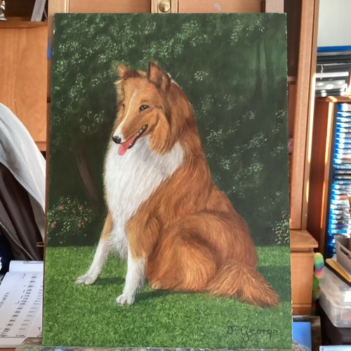 Rough collie dog acyrilic - collie,