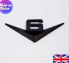 V6 Black Metal Car Emblem