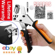 Eyelets Plier Grommet Fixing Hole Punch Tool Craft Kit Leather Tarpaulins cloth