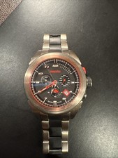 DUCATI Motorcycle CHRONOGRAPH WATCH Blue CW0002 Black BAND Swiss Quartz Serviced