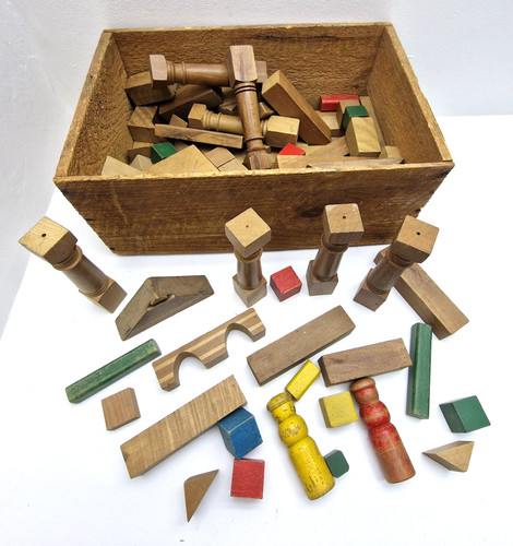 Vintage wooden building blocks - vintage,