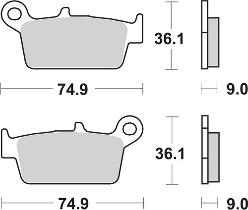 Sbs brake pads rear - brake, for