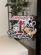 Mickey Mouse Birthday Cake Topper Personalised Name And Age