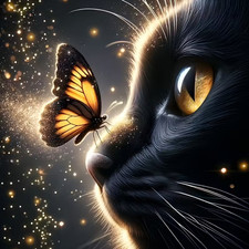 beautiful black cat and