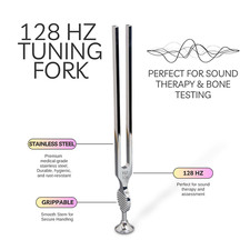 128Hz Medical Grade Tuning Fork Brushed Steel Healing Rinne Hearing Test Tool