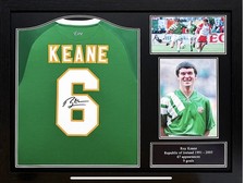 Roy Keane Hand Signed Republic Of Ireland Shirt Professionally Framed Inc COA