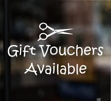 Gift Vouchers Available Shop Sign Hairdressers Barber Groomer Salon Sticker Door
