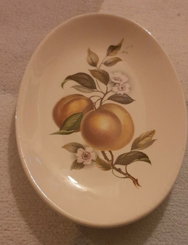Vintage oval pottery plate - vintage,