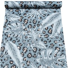 Blue Grey Tropical Wallpaper