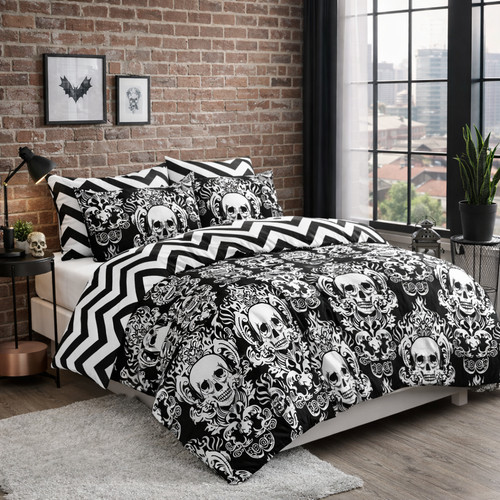 Gothic skull duvet cover - gothic,