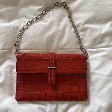 Furla red croc-embossed