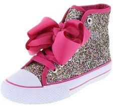 Girls Jojo SIWA Shoes Rainbow Glitter High Top Boots Trainers Character Size 