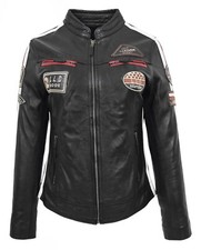 Ladies Cafe Racer Biker Jacket