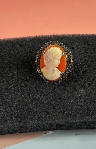 Vintage gold wire - work, cameo