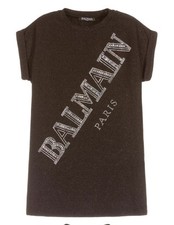 Girls BALMAIN Dress With Embellished Logo Age 12