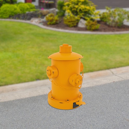 Retro fire hydrant trash - fire, can