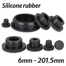 Silicone Rubber Round Hole Plugs Blanking End Cap Tube Pipe Insert Bung Black