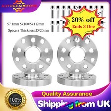 2 Pair 15/ 20mm 5x112/5X100 Wheel Spacers For VW 57.1 Center Bore With 20 Bolts