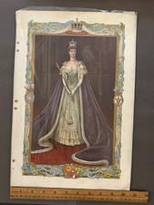 B&F GAST 1902 QUEEN ALEXANDRA CONSORT OF EDWARD VII CORONATION PRINT ANTIQUE