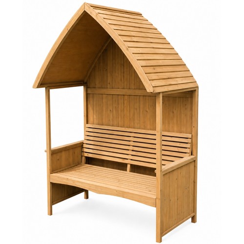 Wooden garden arbour - garden,