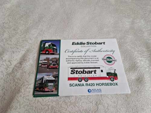 Eddie stobart certificate - stobart,
