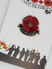 Poppy Badge Remembrance Day Red Poppy Lest we forget
