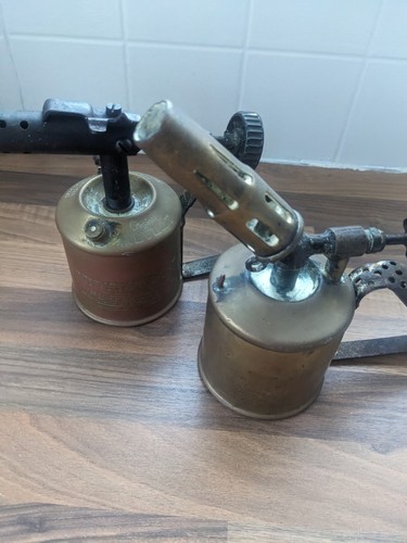 Two vintage brass blow - vintage, torches