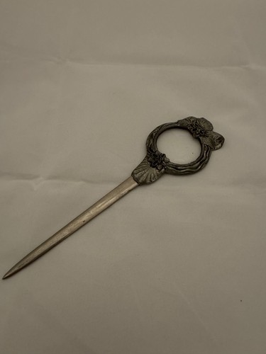 Vintage french pewter letter - french,