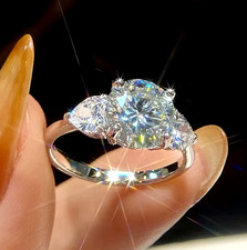 REAL 3CT Moissanite Ring Round