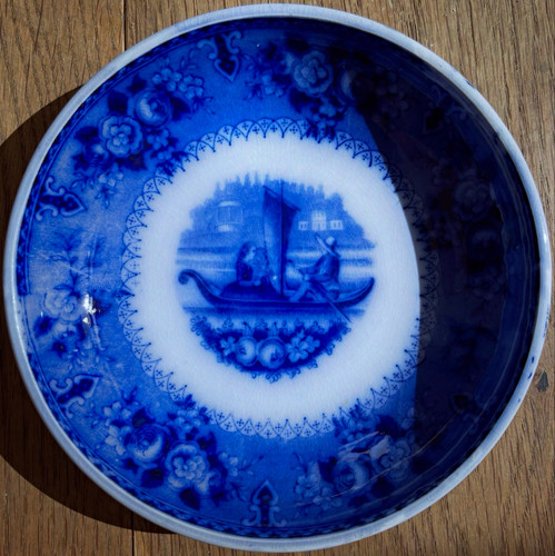 Sarreguemines flow blue - blue, &