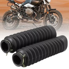 2X Motorcycle Rubber Front Fork Gaiters Dust Cover Gator Boot For Motorbike Dirt