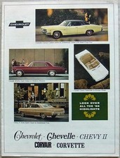 CHEVROLET Chevelle CHEVY II Corvair CORVETTE USA Car Sales Brochure For 1966
