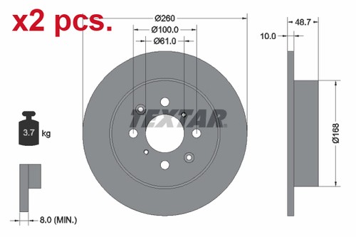 Pcs rear brake - brake, rotors
