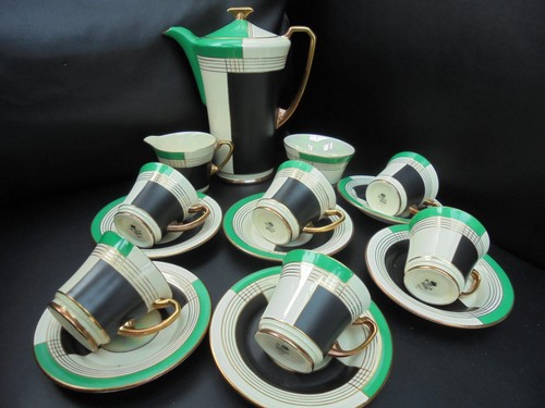 Crown devon coffee set - a,