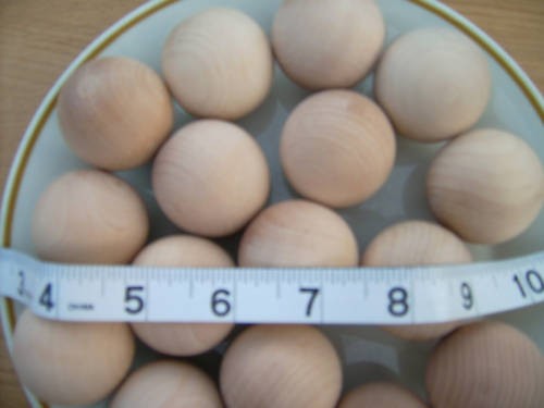 15x wood balls turned wooden - 15x,