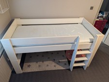 Steens For Kids Mid Sleeper bed frame in Surf White including Stompa mattress