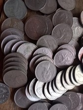 10 x old large 10p coins