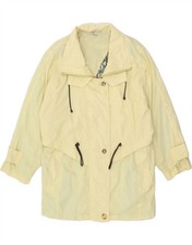 VINTAGE Womens Raincoat EU 38 Medium Yellow Polyester DL10