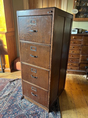 Antique wooden office filing - wooden,