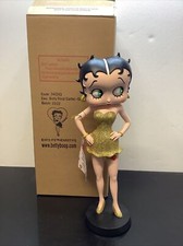 Betty Boop Figurine Garter Gold Glitter Dress Rare 340243 Large 12 Inch NEW