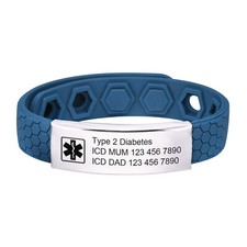 Customised Personalised Engraving Medical Alert Bracelet Stainless Steel ID Name