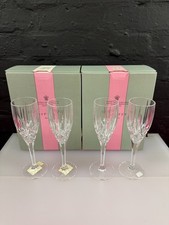 Redhouse Stuart Lead Crystal Hampton Champagne Flutes Boxed Labels Set of 4