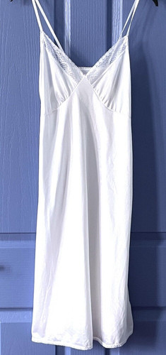 Vintage white nylon slip - , with
