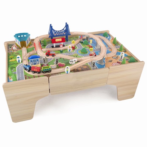 Kids wooden train track pcs - track,