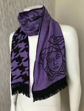 VERSACE DEGRADE HOUNDSTOOTH & MEDUSA HEAD SCARF MADE IN ITALY BNWT