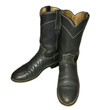 GRAY JUSTIN ROPER BOOTS SIZE
