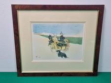 Framed Country Outing Horse & Trap with Dog Print by Henri de Toulouse Lautrec