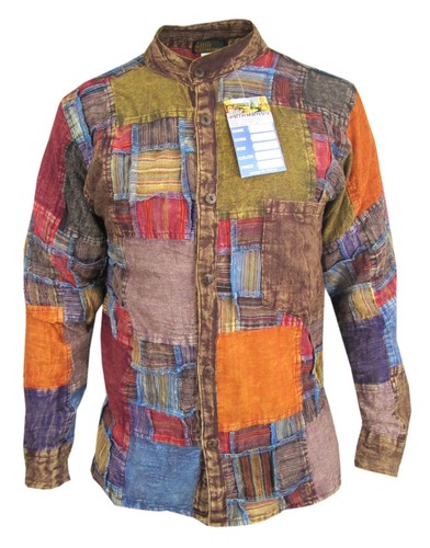 Patchwork grid button down - grid,