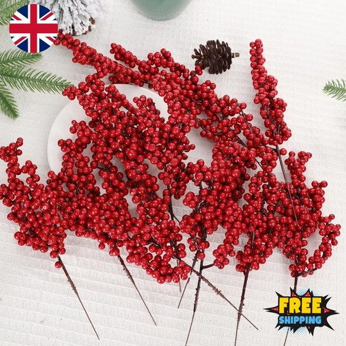 30pcs red holly - holly, berry